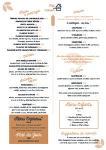 carte menu la meunerie restaurant arles hiver 2024